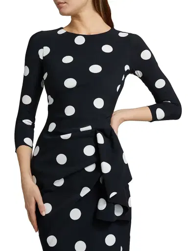 Chiara Boni La Petite Robe Women's Wang Polka Dot Draped Sheath Dress | Thumbnail 6 Chiara Boni La Petite Robe Women's Wang Polka Dot Draped Sheath Dress | Thumbnail 6