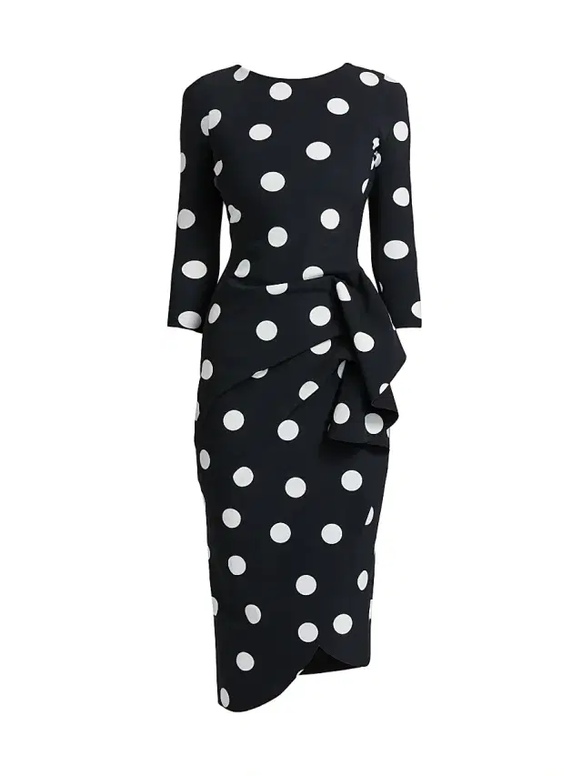 Chiara Boni La Petite Robe Women's Wang Polka Dot Draped Sheath Dress - New Polka