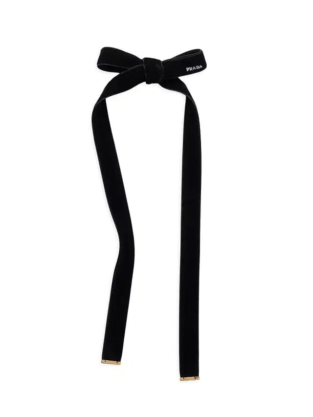 Prada Women's Velvet Hair Clip - Black