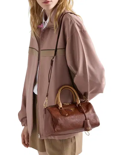 Prada Women's Small Leather Top-Handle Bag - Brown | Thumbnail 2 Prada Women's Small Leather Top-Handle Bag - Brown | Thumbnail 2