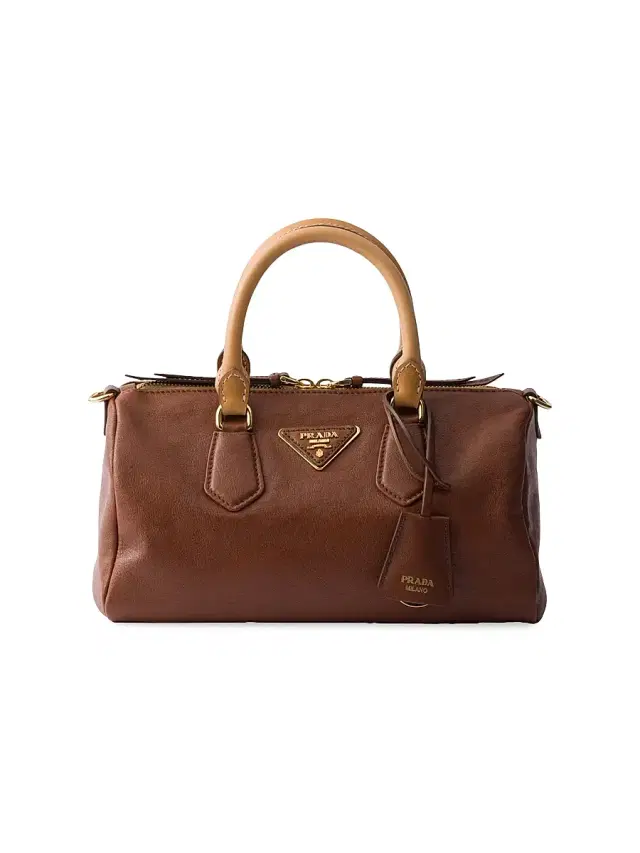 Prada Women's  Leather Top-Handle Bag - Brown