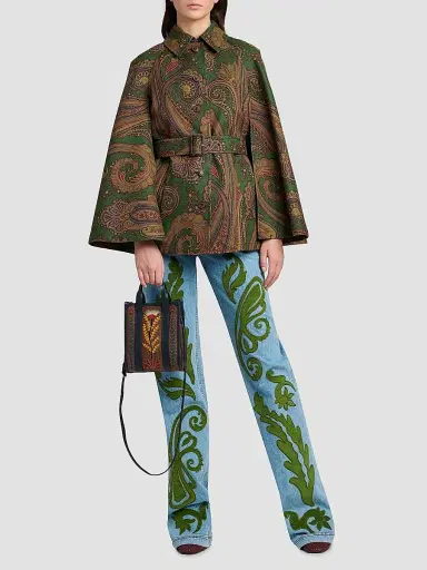 Etro Women's Arnica Extra-Small Signature Paisley Top Handle Bag | Thumbnail 2 Etro Women's Arnica Extra-Small Signature Paisley Top Handle Bag | Thumbnail 2