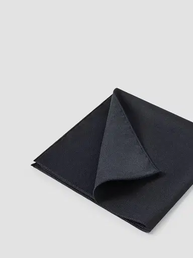 Brunello Cucinelli Men's Virgin Wool and Silk Twill Pocket Square - Navy Blue | Thumbnail 2