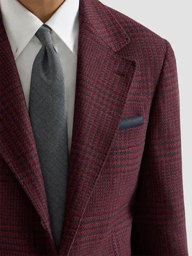 Brunello Cucinelli Men's Virgin Wool and Silk Twill Pocket Square - Navy Blue | Thumbnail 3