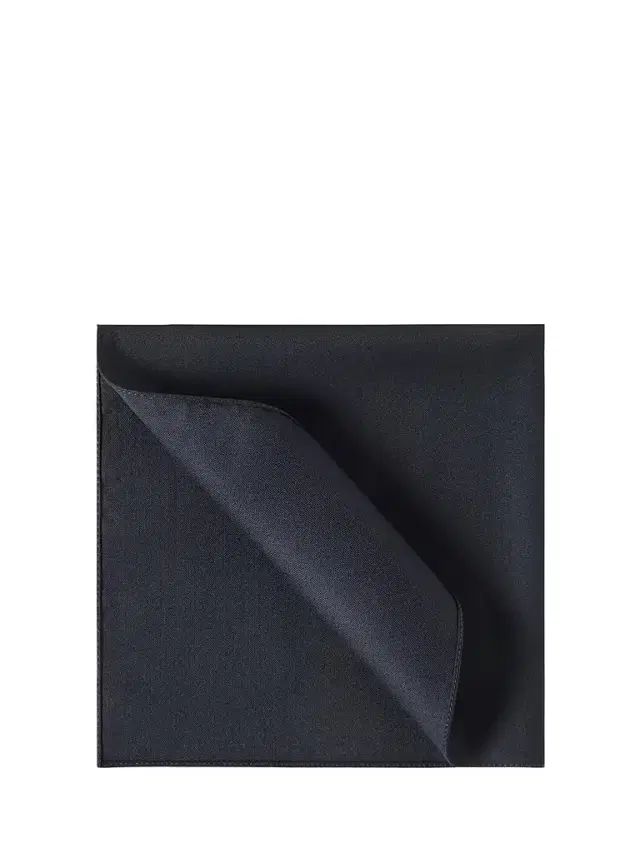 Brunello Cucinelli Men's Virgin Wool and Silk Twill Pocket Square - Navy Blue