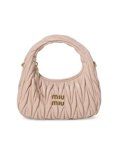 Miu Miu Women's Wander Matelassé Nappa Leather Hobo Bag | Thumbnail 1 Miu Miu Women's Wander Matelassé Nappa Leather Hobo Bag | Thumbnail 1