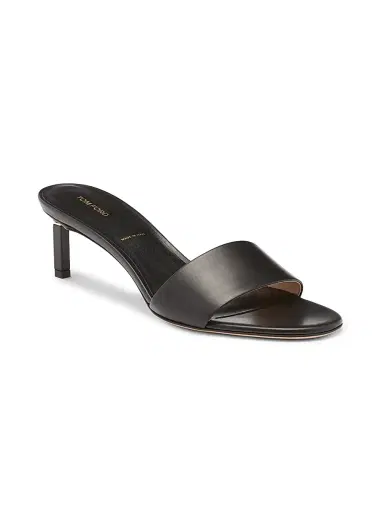 Tom Ford Women's 55MM Patent Leather Stiletto Mules - Black - Size 9.5 | Thumbnail 2