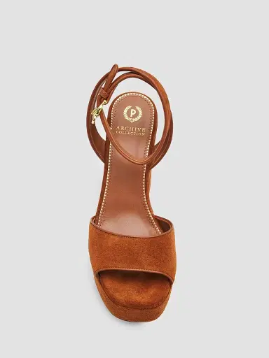 Pollini Women's 110MM Suede Platform Sandals - Hide - Size 11 | Thumbnail 6 Pollini Women's 110MM Suede Platform Sandals - Hide - Size 11 | Thumbnail 6