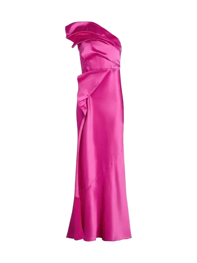 Women's Werona One-Shoulder Satin Gown - Pink Topaz