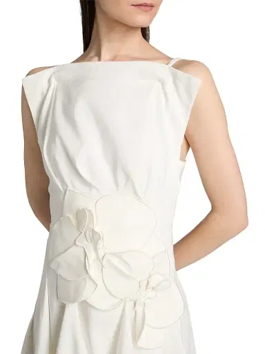 Acler Women's Warra Floral-Appliqué Linen A-Line Minidress - | Thumbnail 6