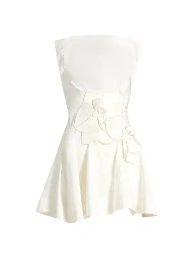 Acler Women's Warra Floral-Appliqué Linen A-Line Minidress - | Thumbnail 1
