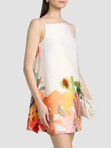 ACLER Women's Forever Young Java Bead-Embellished Printed Minidress - Mixed Floral - Size 12 | Thumbnail 4