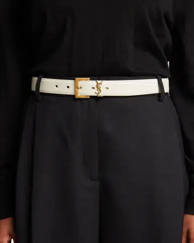Saint Laurent Box Laque YSL Leather Belt | Thumbnail 2