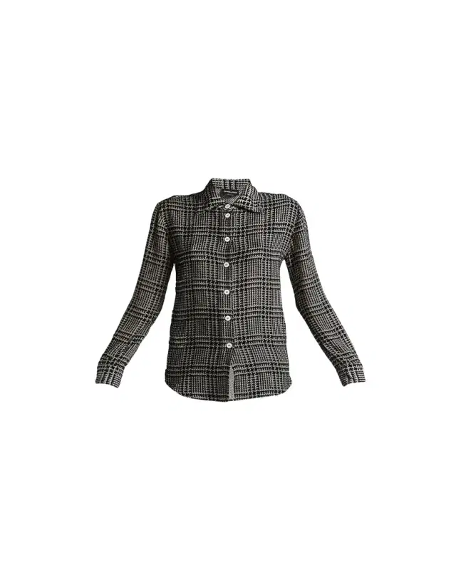 Giorgio Armani Flocked Check Silk Blouse