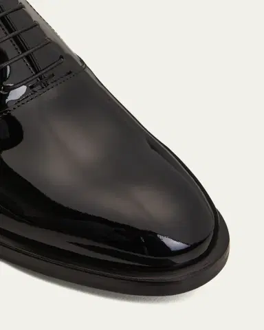 Brunello Cucinelli Men's Patent Leather Tuxedo Oxford Shoes | Thumbnail 3