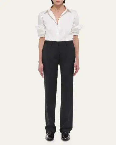 Helmut Lang Wool Flat Front Pants | Thumbnail 2