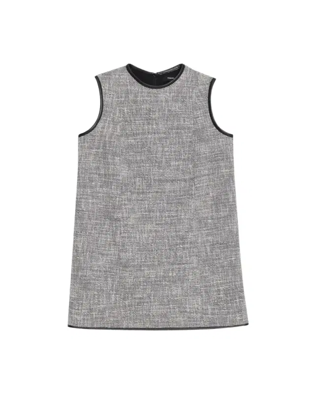 Tweed Canvas Sleeveless Mini Dress