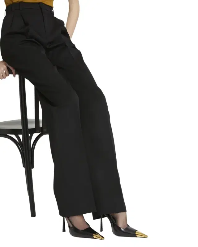 Saint Laurent Jeanne Leather Metallic-Toe Slingback Pumps