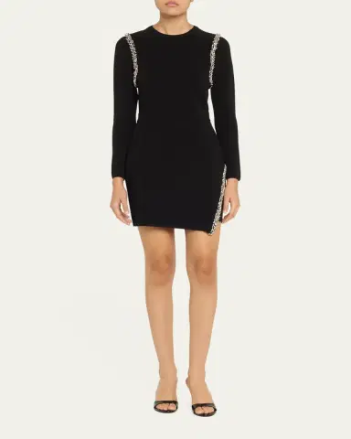 SIMKHAI Nyx Embellished Long-Sleeve Wrap Dress | Thumbnail 2 SIMKHAI Nyx Embellished Long-Sleeve Wrap Dress | Thumbnail 2