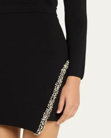 SIMKHAI Nyx Embellished Long-Sleeve Wrap Dress | Thumbnail 5 SIMKHAI Nyx Embellished Long-Sleeve Wrap Dress | Thumbnail 5