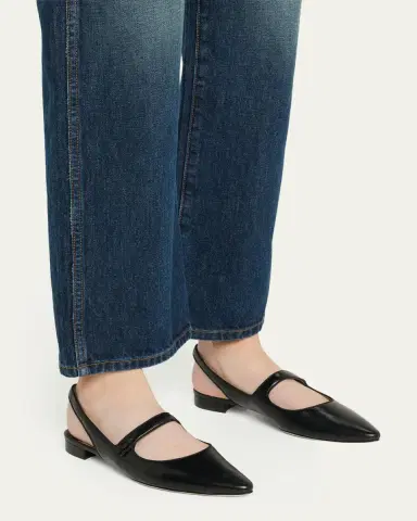 Manolo Blahnik Campari Leather Mary Jane Slingback Flats | Thumbnail 2 Manolo Blahnik Campari Leather Mary Jane Slingback Flats | Thumbnail 2
