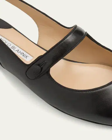 Manolo Blahnik Campari Leather Mary Jane Slingback Flats | Thumbnail 5 Manolo Blahnik Campari Leather Mary Jane Slingback Flats | Thumbnail 5
