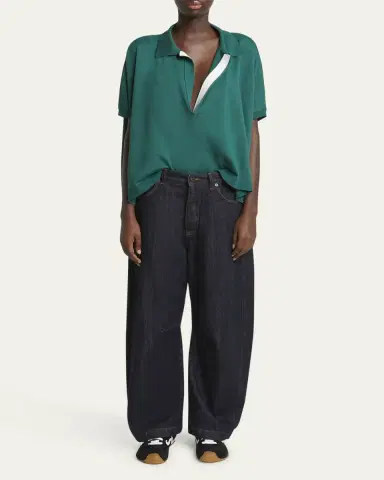 Loewe Deep V-Neck Johnny Collar Wool Sweater | Thumbnail 2
