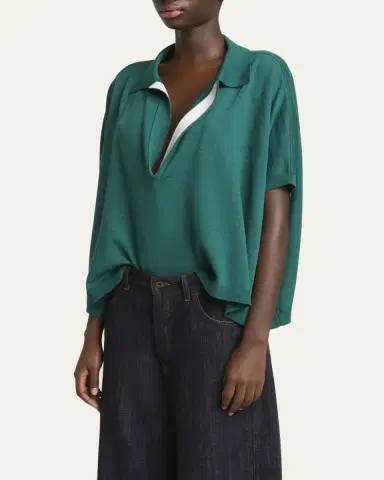 Loewe Deep V-Neck Johnny Collar Wool Sweater | Thumbnail 4