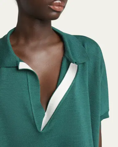 Loewe Deep V-Neck Johnny Collar Wool Sweater | Thumbnail 5