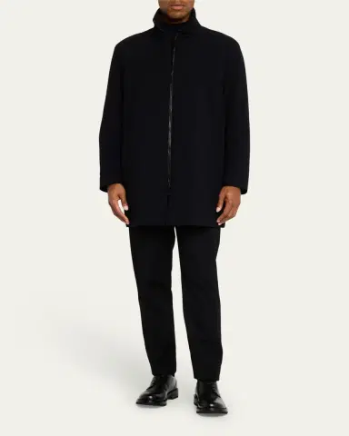 Giorgio Armani Men's Crepe Wool Topcoat | Thumbnail 2