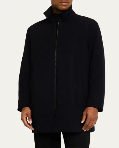 Giorgio Armani Men's Crepe Wool Topcoat | Thumbnail 4