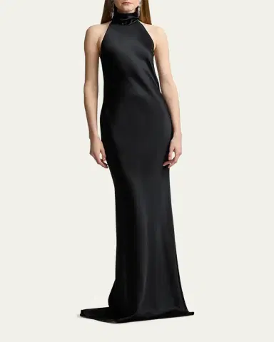 Ralph Lauren Collection Chilton Stretch Satin Evening Dress | Thumbnail 2