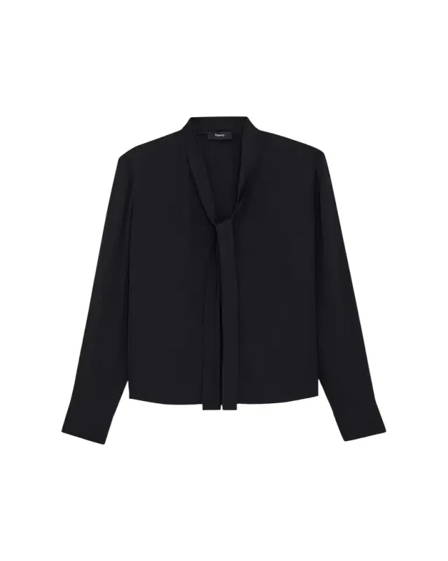 Theory Silk Tie Blouse