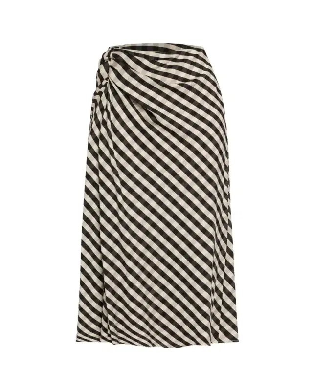 Jean Check Midi Skirt