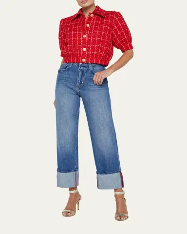 L'Agence Leighton Ultra High-Rise Cuffed Stovepipe Jeans | Thumbnail 2