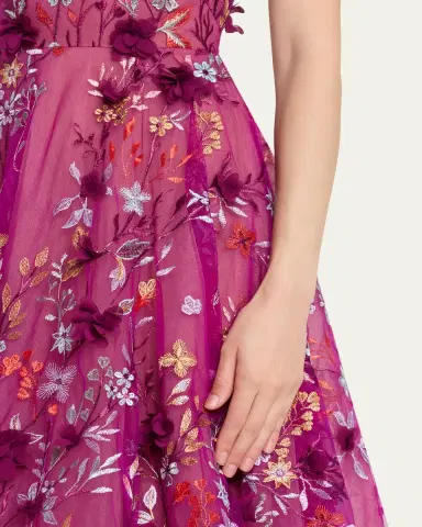 Bronx and Banco Saba Floral-Embroidered Sleeveless Midi Dress | Thumbnail 5