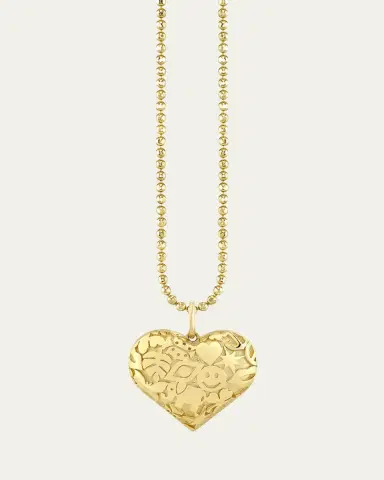 Sydney Evan 14K Icon Wallpaper Heart Locket Necklace | Thumbnail 3