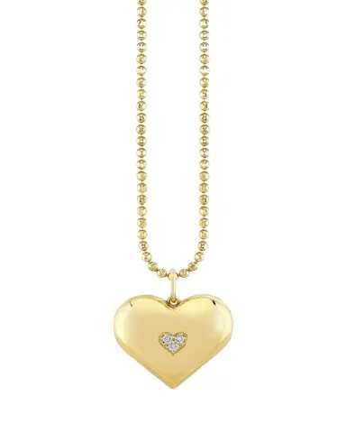 Sydney Evan 14K Icon Wallpaper Heart Locket Necklace | Thumbnail 1