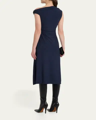 Ramy Brook Benja Ribbed Asymmetric Midi Dress | Thumbnail 3