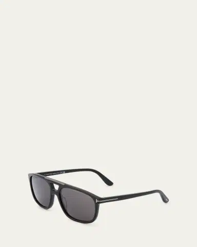 TOM FORD Men's Penn Double-Bridge Acetate Square Sunglasses | Thumbnail 3