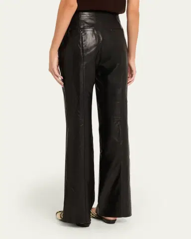 Ulla Johnson Tullia Leather Straight-Leg Trousers | Thumbnail 3