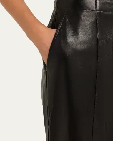 Ulla Johnson Tullia Leather Straight-Leg Trousers | Thumbnail 5