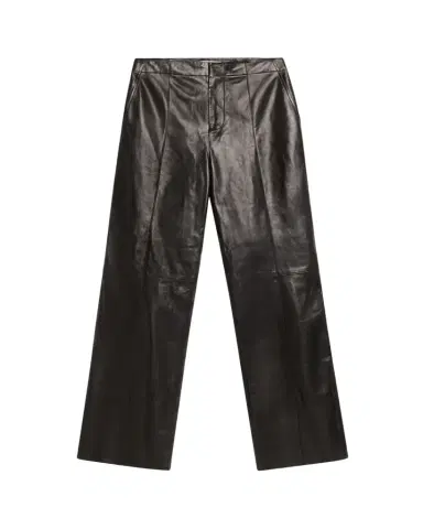 Ulla Johnson Tullia Leather Straight-Leg Trousers | Thumbnail 1