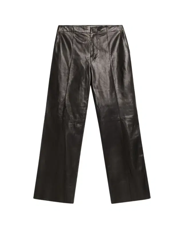 Tullia Leather Straight-Leg Trousers