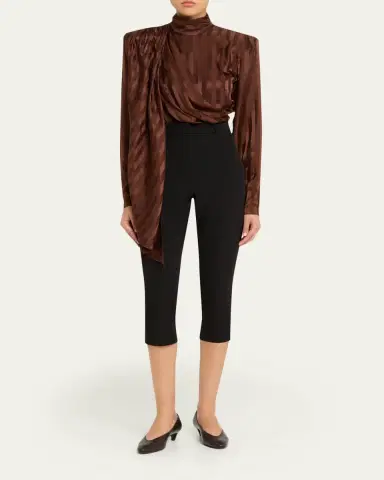Ronny Kobo Poppins Draped Turtleneck Bodysuit | Thumbnail 2