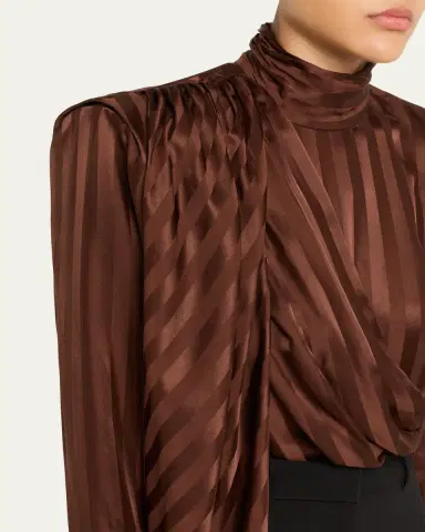 Ronny Kobo Poppins Draped Turtleneck Bodysuit | Thumbnail 5