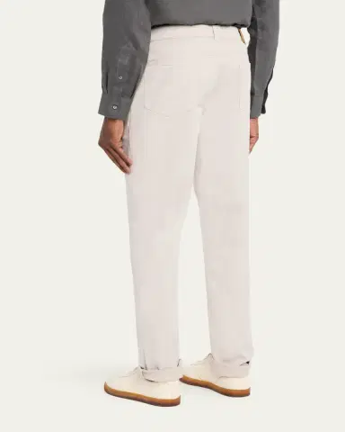 Brunello Cucinelli Men's Dyed Cotton Straight-Fit Five-Pocket Pants | Thumbnail 3 Brunello Cucinelli Men's Dyed Cotton Straight-Fit Five-Pocket Pants | Thumbnail 3