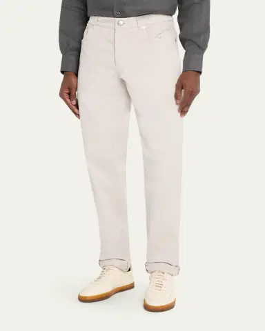 Brunello Cucinelli Men's Dyed Cotton Straight-Fit Five-Pocket Pants | Thumbnail 4 Brunello Cucinelli Men's Dyed Cotton Straight-Fit Five-Pocket Pants | Thumbnail 4