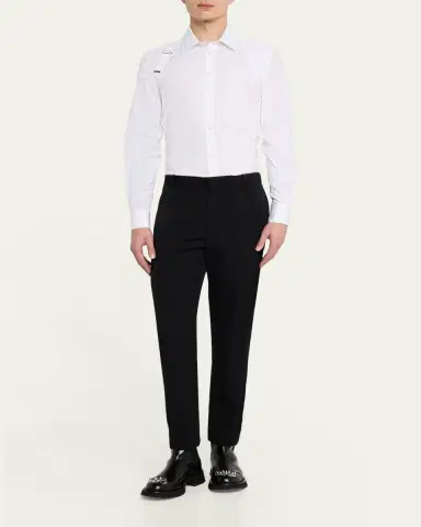 Alexander McQueen Men's Logo-Tape Harness Dress Shirt | Thumbnail 2