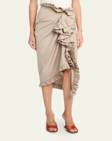 Dries Van Noten Sina Asymmetric Ruffle Midi Skirt | Thumbnail 4 Dries Van Noten Sina Asymmetric Ruffle Midi Skirt | Thumbnail 4